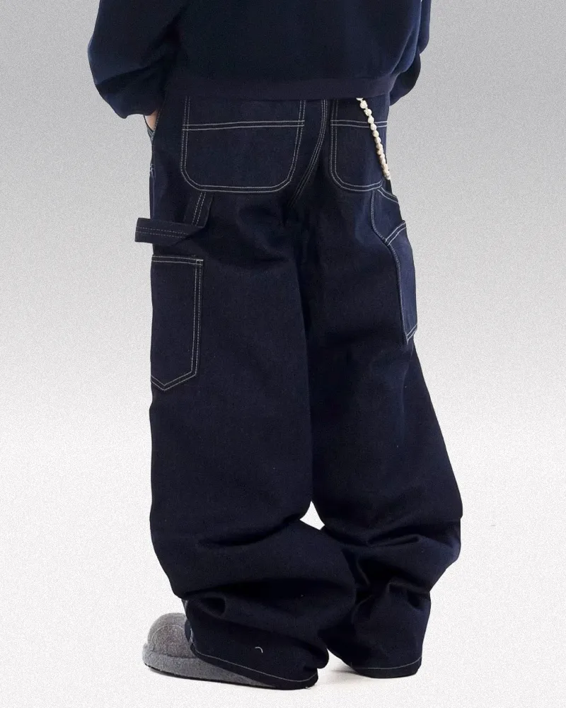 Dark blue baggy jeans "Magane" - Image 2