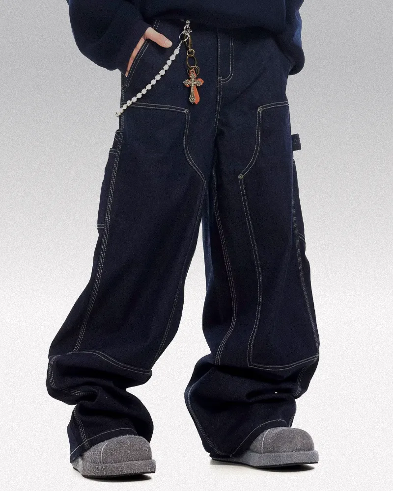 Dark blue baggy jeans "Magane" - Image 3