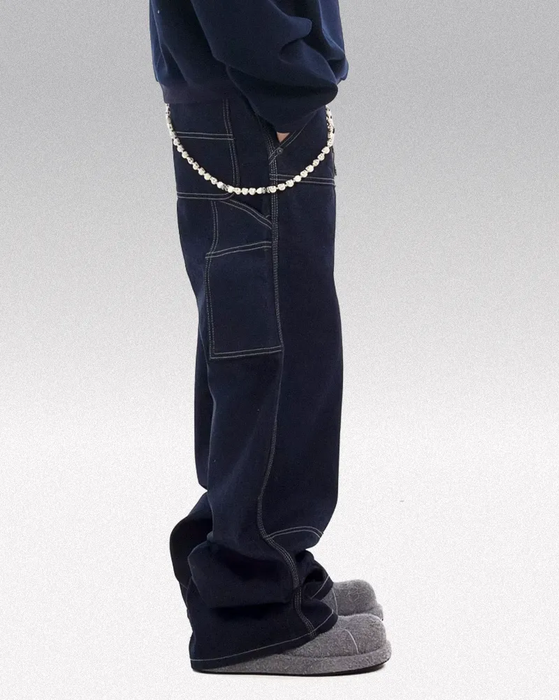 Dark blue baggy jeans "Magane" - Image 8