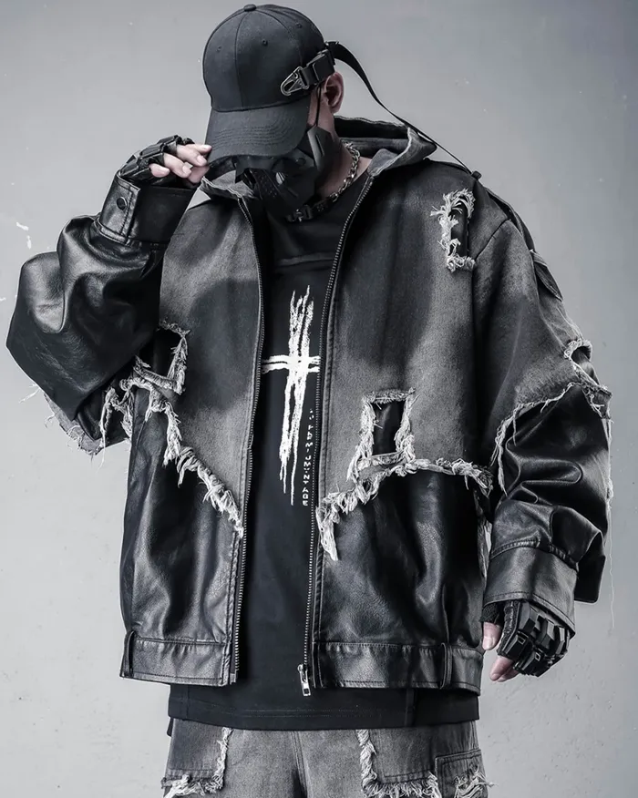 Denim patchwork jacket "Shaul" - Image 4