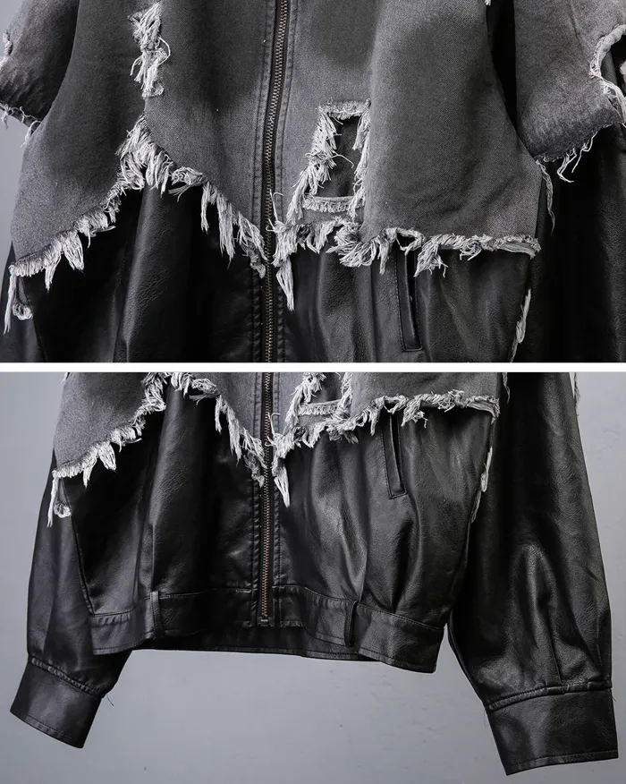 Denim patchwork jacket "Shaul" - Image 9
