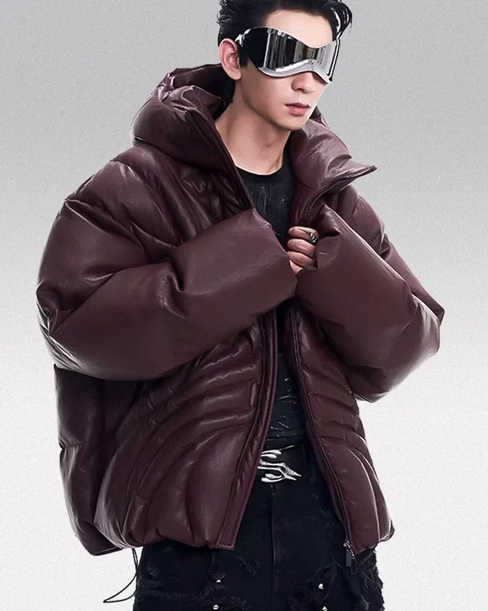Faux Leather down jacket "Hiratsu" - Image 2