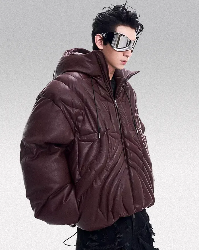 Faux Leather down jacket "Hiratsu" - Image 4