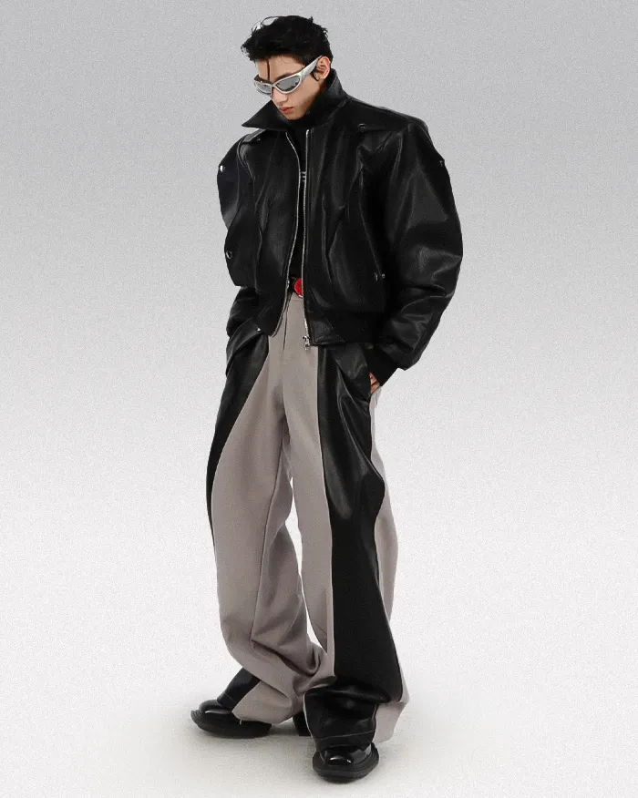 Faux leather jacket with shoulder pads "Mihama" - Image 3