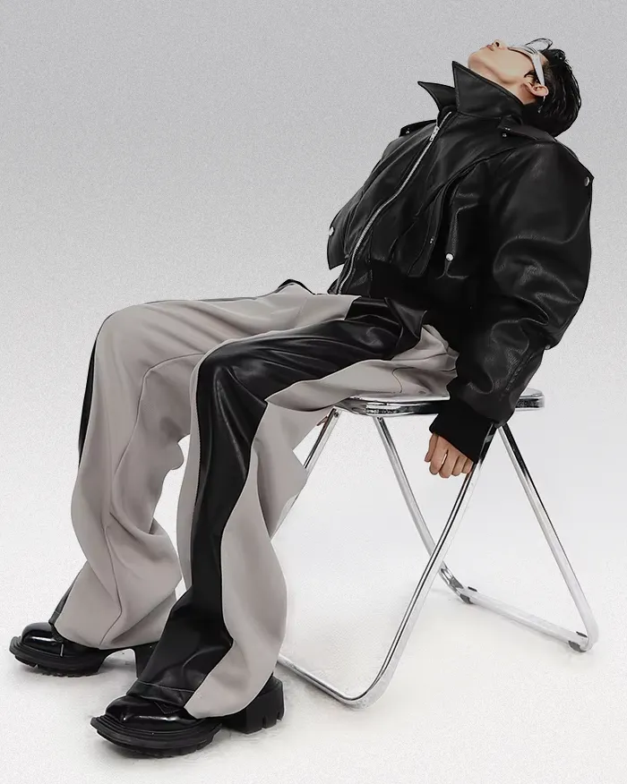 Faux leather jacket with shoulder pads "Mihama" - Image 7