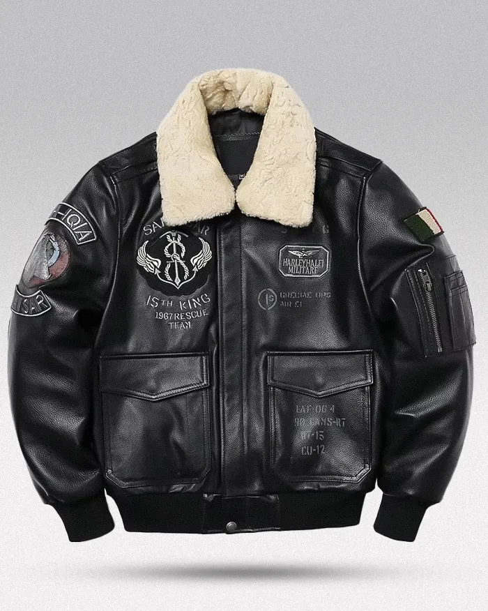 Genuine leather bomber jacket "Myoura" - Image 3