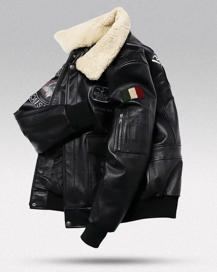 Genuine leather bomber jacket "Myoura" - Image 4