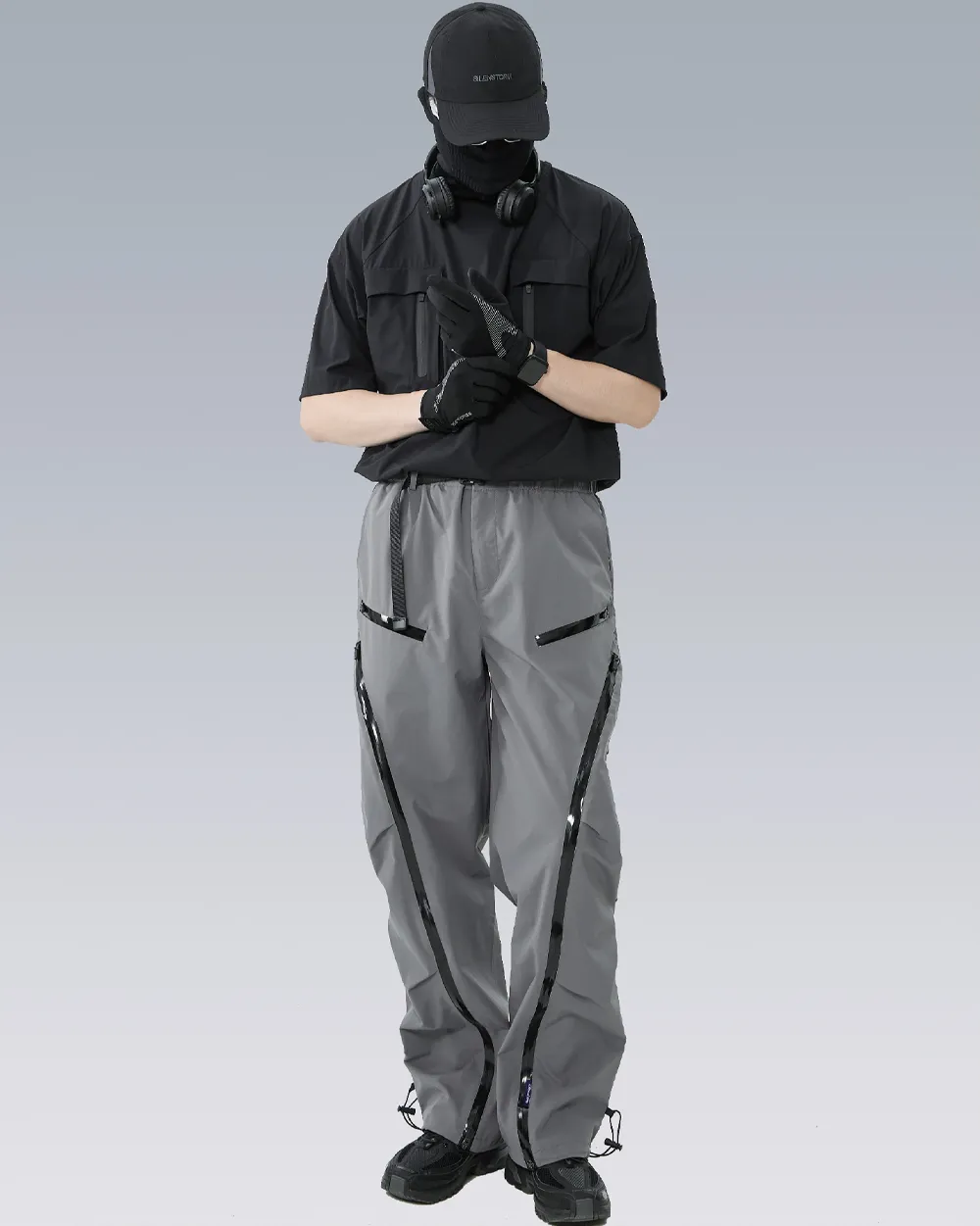 Grey techwear pants "Gonan" - Image 8