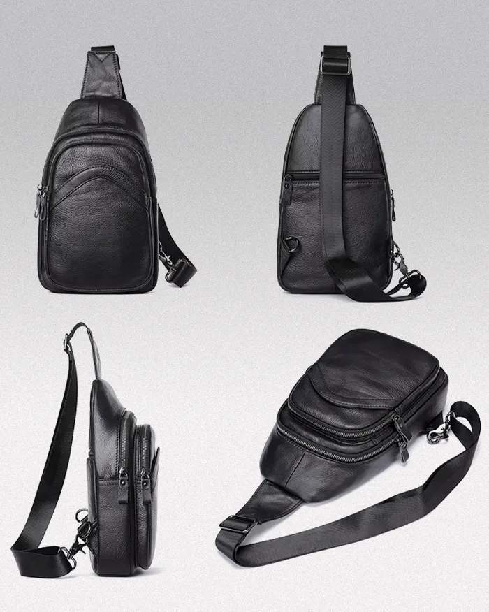 Leather cross body bag "Kizu" - Image 3