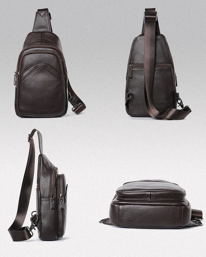 Leather cross body bag "Kizu" - Image 4