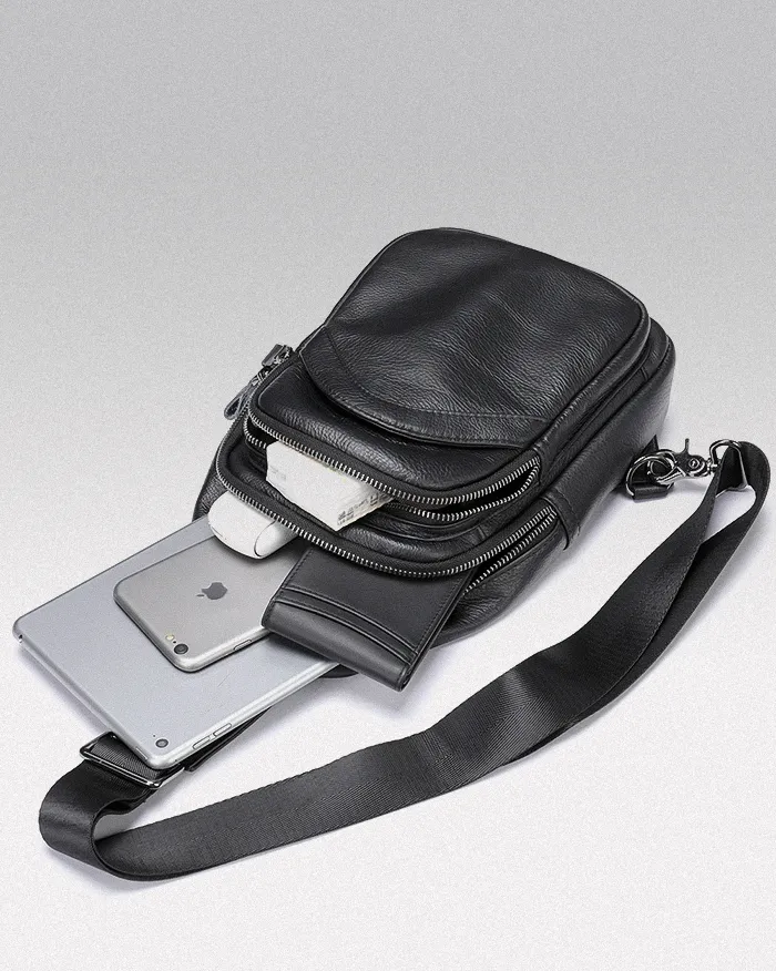 Leather cross body bag "Kizu" - Image 6