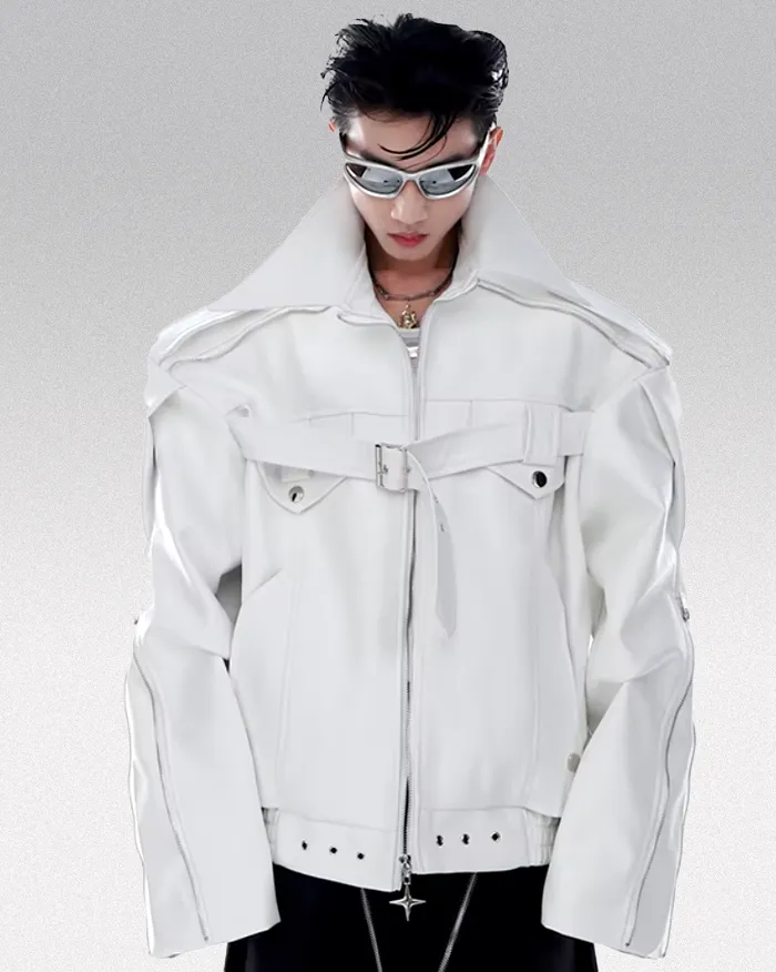 Leather cyberpunk jacket "Tsuzu" - Image 2