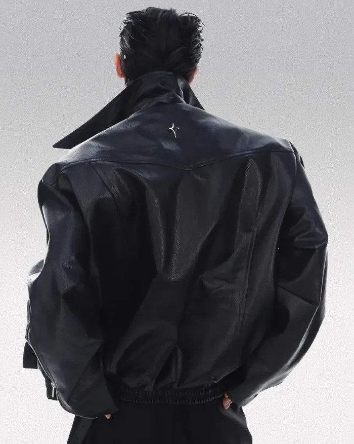 Leather cyberpunk jacket "Tsuzu" - Image 4