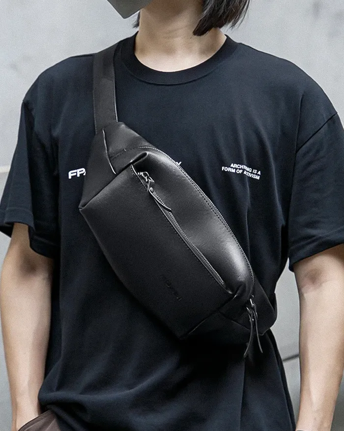 Leather fanny pack crossbody "Arao" - Image 8