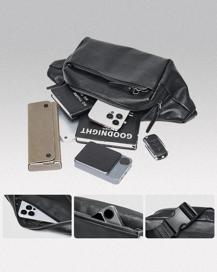 Leather fanny pack crossbody "Arao" - Image 9