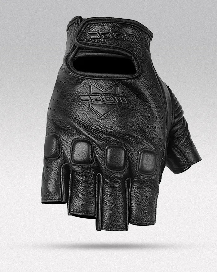 Leather Fingerless Gloves "Bukyo" - Image 2
