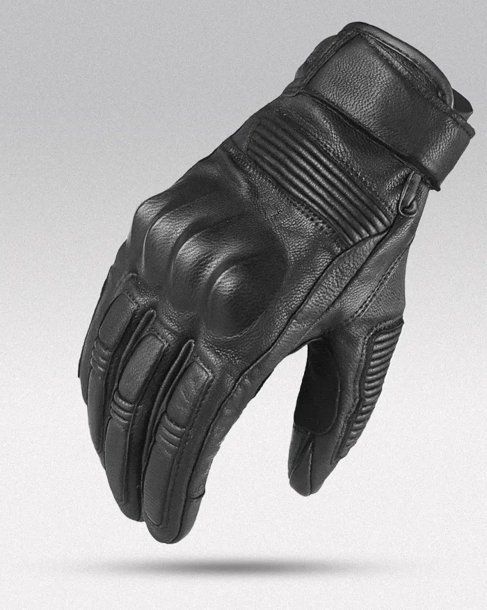 Leather gloves for touch screen "Azahi"