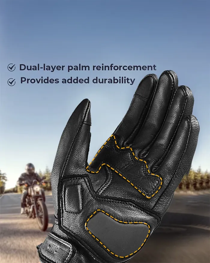 Leather gloves for touch screen "Azahi" - Image 5