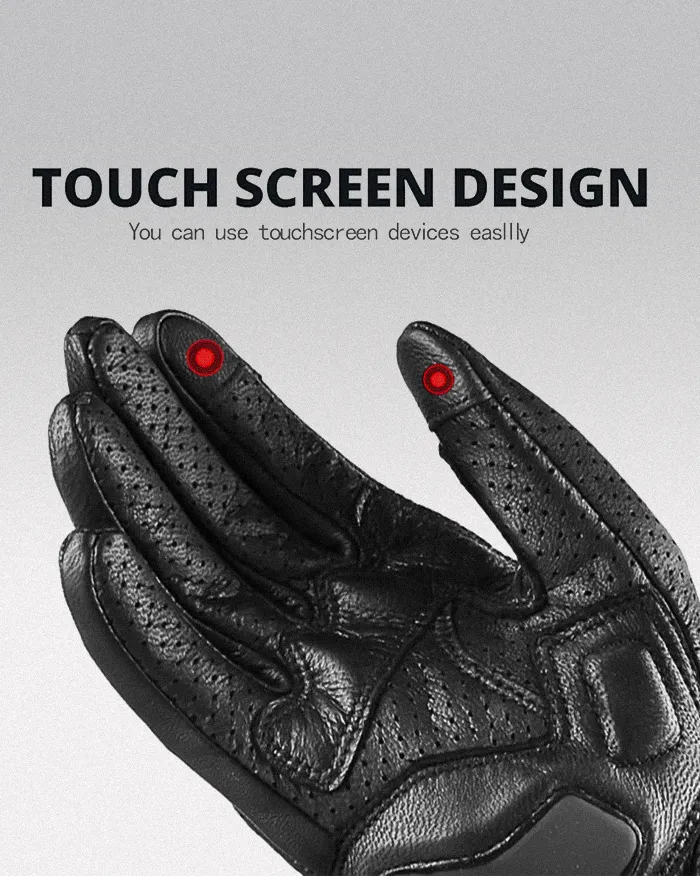 Leather gloves for touch screen "Azahi" - Image 6
