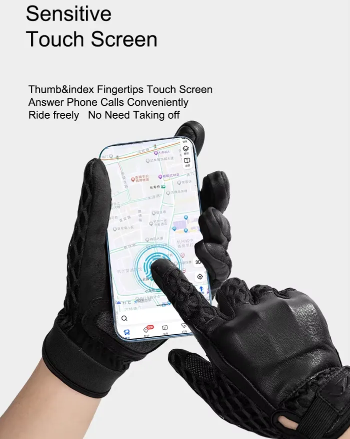 Leather gloves screen touch "Shiboso" - Image 7