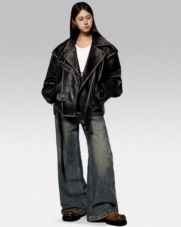 Leather jacket cyberpunk "Sakura" - Image 5