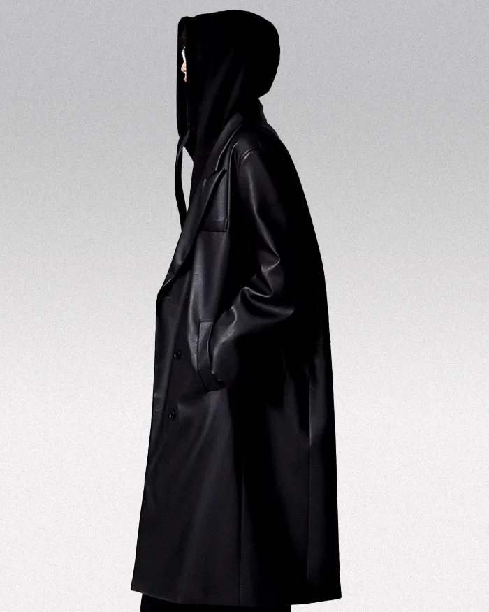 Long PU leather jacket "Kahagi" - Image 5
