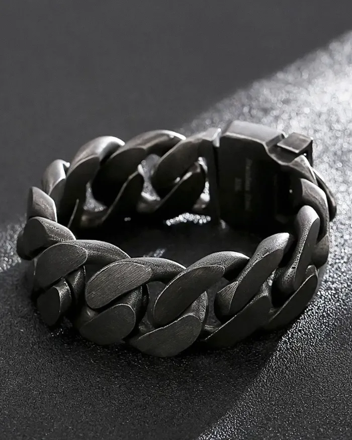Men’s Stainless Steel Cuban Link Bracelet "Onyx" - Image 11