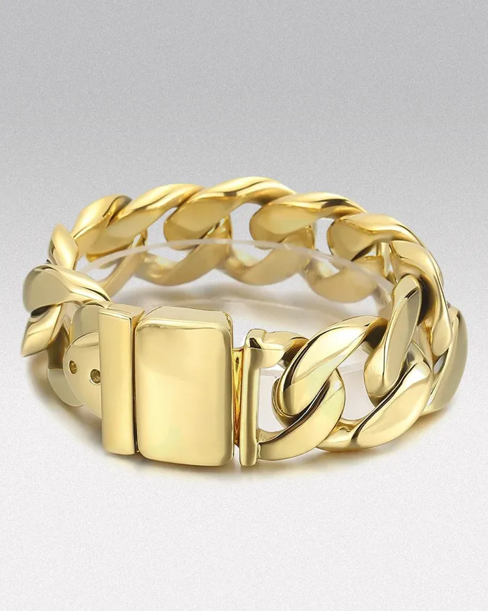 Men’s Stainless Steel Cuban Link Bracelet "Onyx" - Image 3