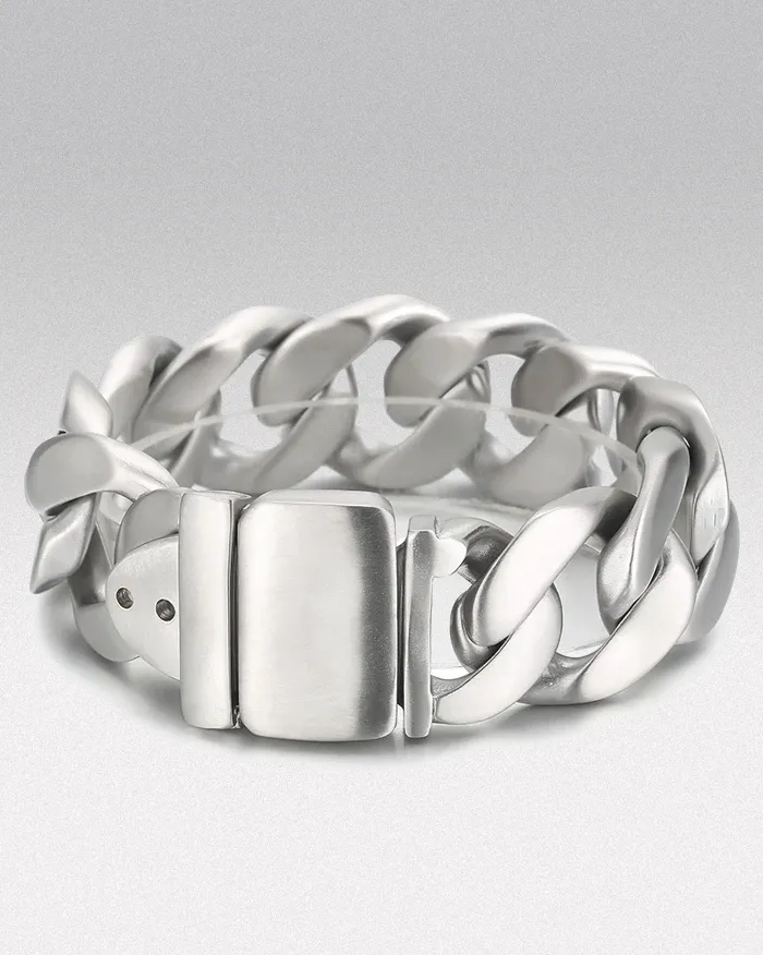 Men’s Stainless Steel Cuban Link Bracelet "Onyx" - Image 4