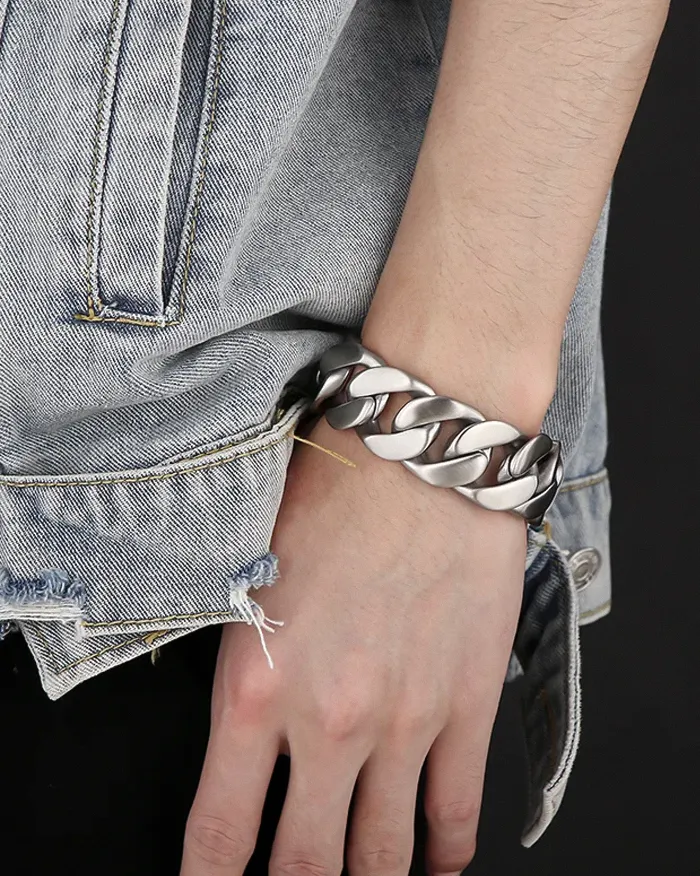 Men’s Stainless Steel Cuban Link Bracelet "Onyx" - Image 7