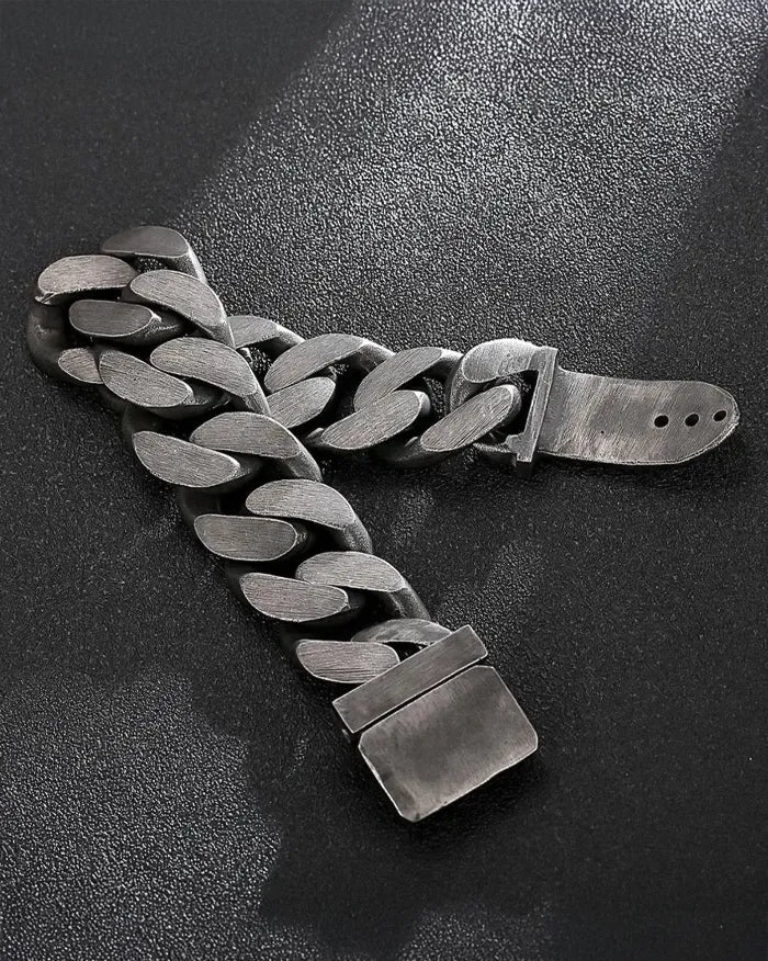 Men’s Stainless Steel Cuban Link Bracelet "Onyx" - Image 9
