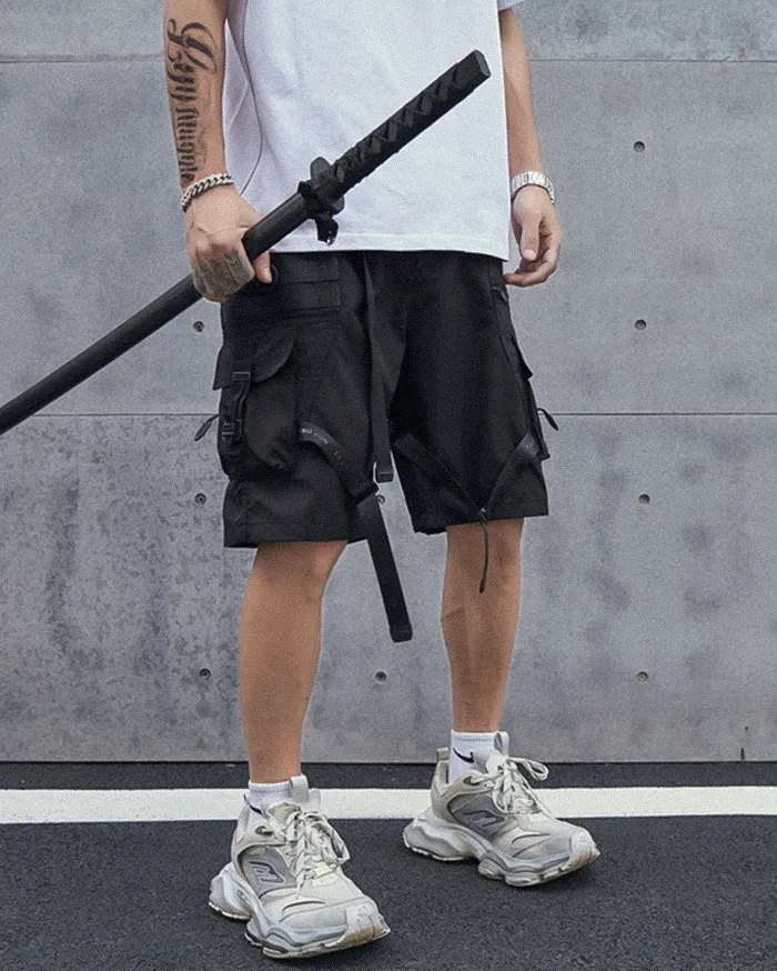 Mens black cargo shorts "Misawa" - Image 7