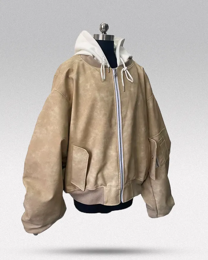 Oversize vintage leather jacket "Yakato" - Image 3