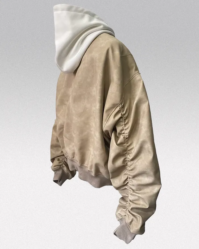 Oversize vintage leather jacket "Yakato" - Image 4