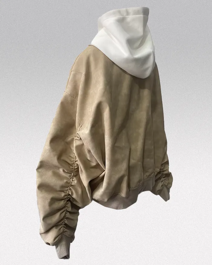 Oversize vintage leather jacket "Yakato" - Image 5