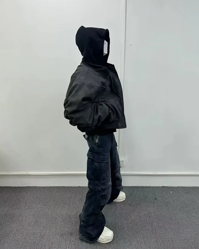 Oversize vintage leather jacket "Yakato" - Image 7