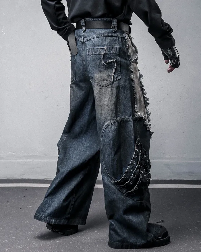 Patchwork Distressed Jeans "Vadra" - Image 2