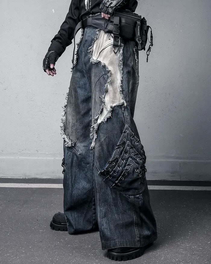 Patchwork Distressed Jeans "Vadra" - Image 3