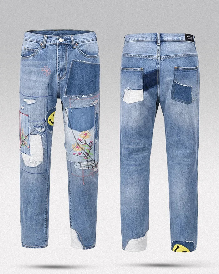 Patchwork jeans men's "Tarumizu" - Image 3