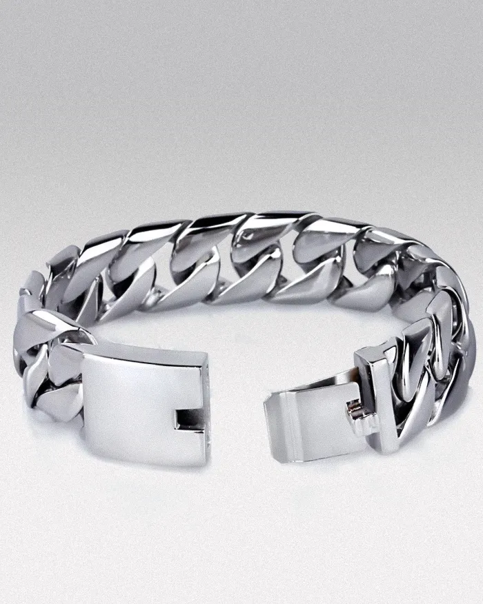 Polished Stainless Steel Bracelet "Nexa" - Image 3
