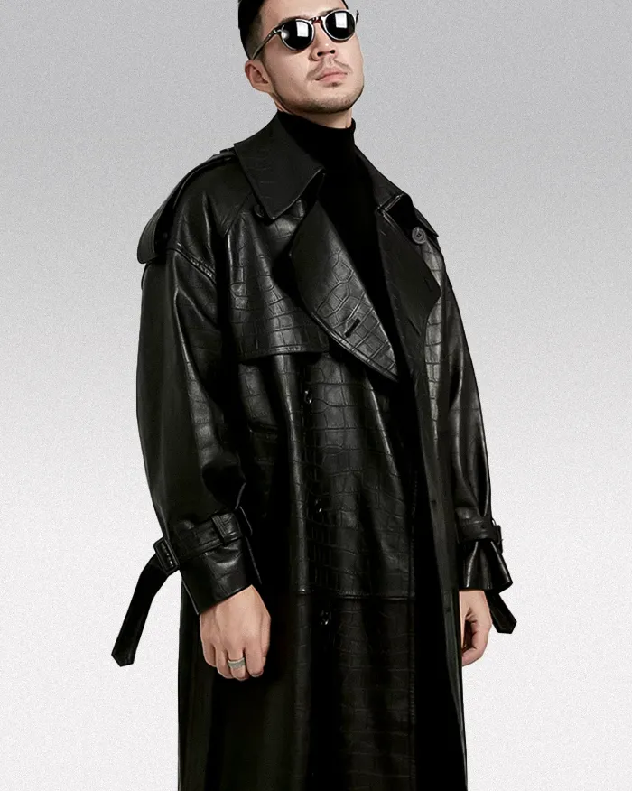PU leather trench coat "Wakima"