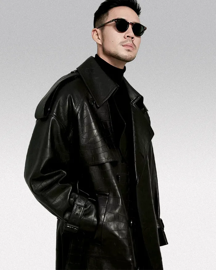 PU leather trench coat "Wakima" - Image 3
