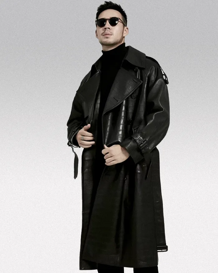 PU leather trench coat "Wakima" - Image 6