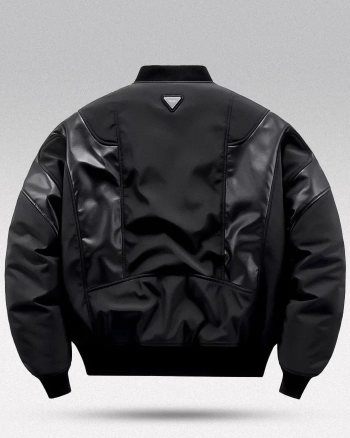 PU Patchwork bomber jacket "Masendai" - Image 2