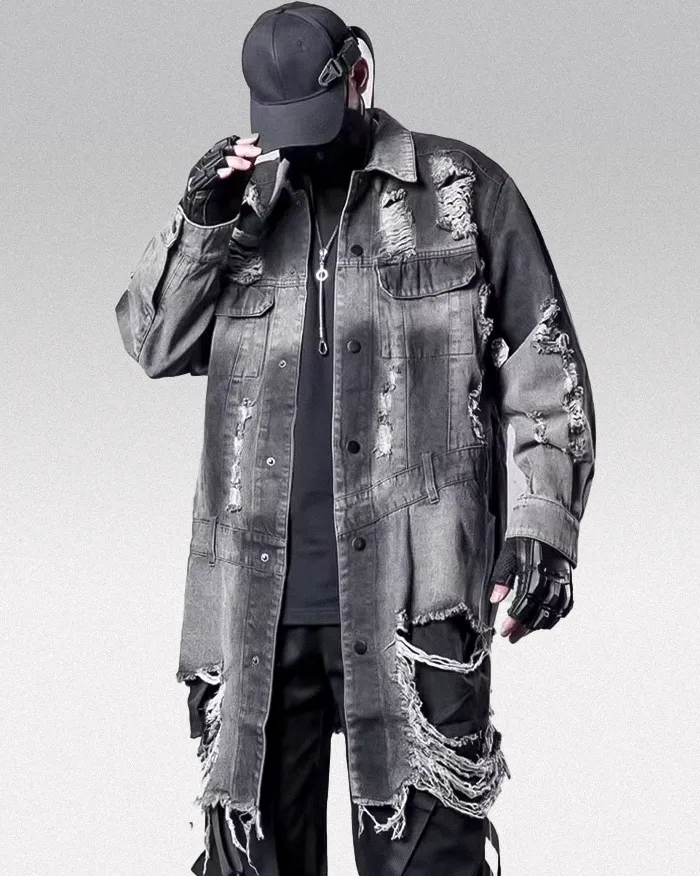 Ripped Denim Jacket "Kagama" - Image 3