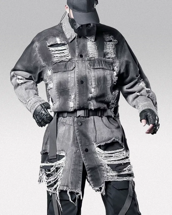 Ripped Denim Jacket "Kagama" - Image 4