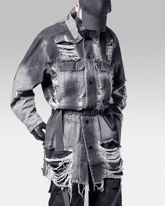 Ripped Denim Jacket "Kagama" - Image 5
