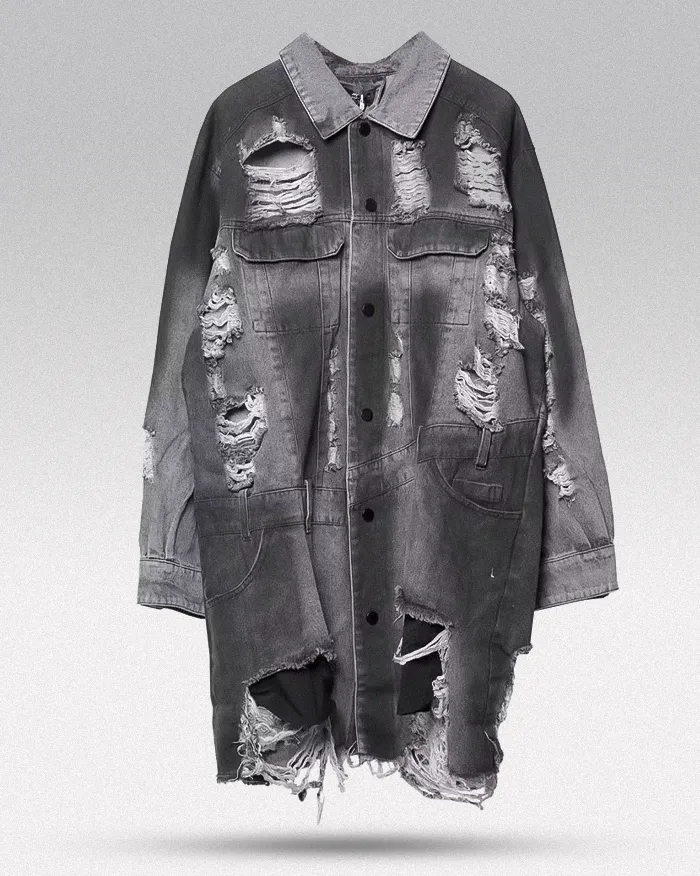 Ripped Denim Jacket "Kagama" - Image 6