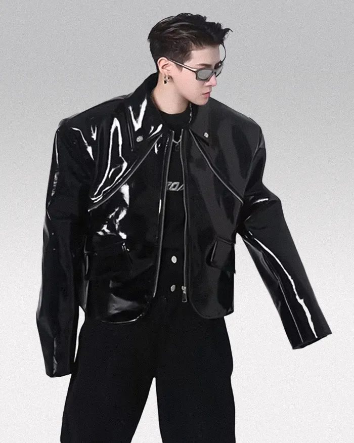 Shiny leather Jacket "Sagaka" - Image 6
