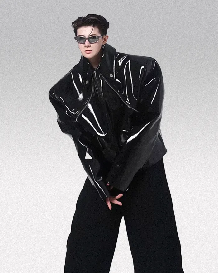 Shiny leather Jacket "Sagaka" - Image 7
